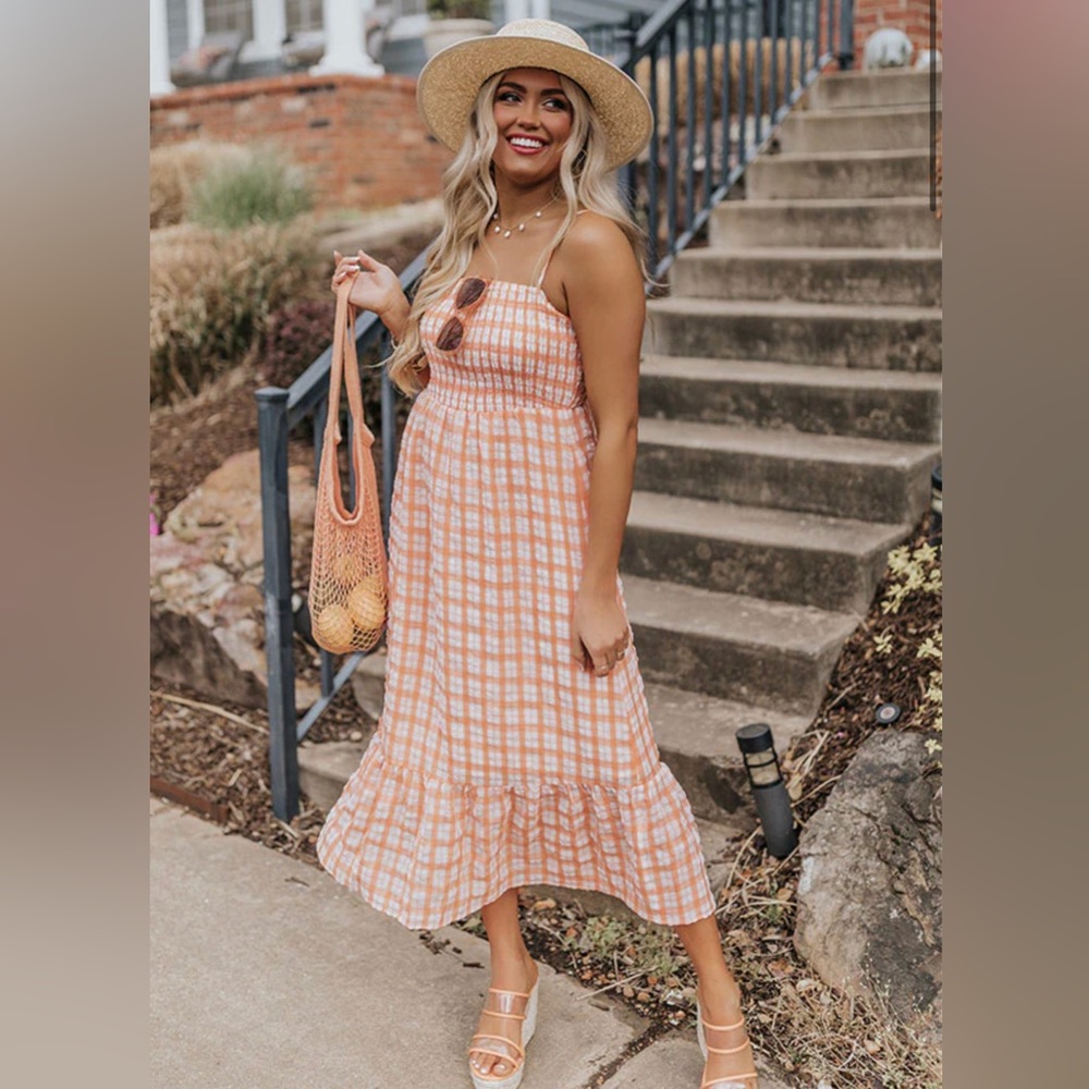 Seersucker midi dress